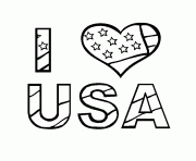 Printable presidents day I Love USA coloring pages
