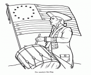 Printable first flag presidents day coloring pages