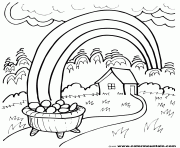 Printable Pot Of Gold Rainbow Sheet coloring pages