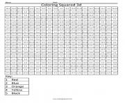 Coloring Squared division math worksheets common core pixel art