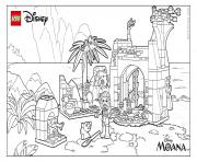 Printable Moana Moans beautuful island home lego disney coloring pages