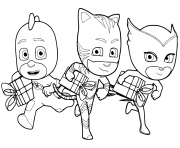 Printable Holiday PJ Masks coloring pages
