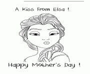 Printable kiss from elsa mothers day coloring pages