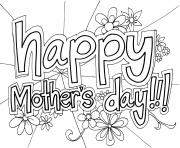Printable free happy mothers day coloring pages