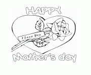 Printable Printable Mothers Day Heart Flower coloring pages