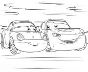 Printable lightning mcqueen and sally from cars 3 disney coloring pages