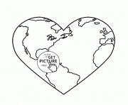 Printable earth heart earth day for kids img coloring pages