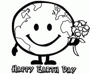 Printable Earth Globe happy earth day coloring pages