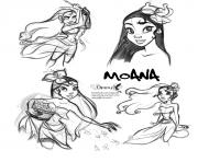 Printable moana disney princess fan art coloring pages