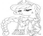 Printable princess applejack my little pony coloring pages