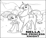 Printable Nella the Princess Disney coloring pages