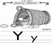 coloring alphabet traditional yarn