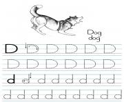 Printable alphabet coloring tracers d traditional coloring pages