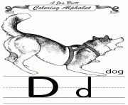 Printable coloring alphabet traditional dog coloring pages