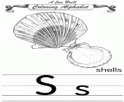 Printable coloring alphabet traditional shells coloring pages