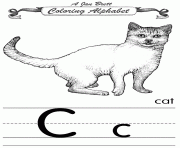 coloring alphabet traditional cat