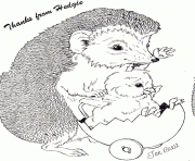 Printable hedgies thanks by jan brett coloring pages