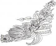Printable umbrella mural coloring horizontal bromeliad reverse by jan brett coloring pages