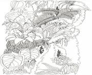 Printable umbrella mural coloring tree trunk 1 by jan brett coloring pages