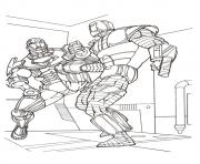 Printable Iron Man In Combat a4 avengers marvel coloring pages