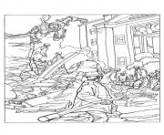 Printable Rescuing The City a4 avengers marvel coloring pages