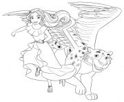 Printable Elena of Avalor and Jaquin Color Page coloring pages