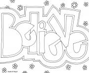 Printable word believe coloring pages