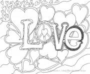 Printable love word coloring pages