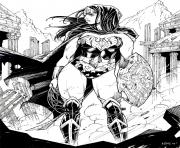 Printable wonder woman by oliver nome dc comics coloring pages