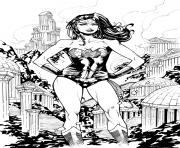 Printable wonde woman in the city dc comics coloring pages