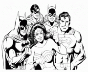 Printable wonder woman et ses amis batman superman robin catwoman coloring pages