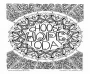Printable adult anti stress jennifer choose hope today coloring pages