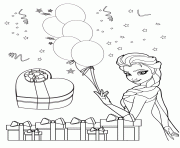 Printable elsa holding balloons disney coloring pages