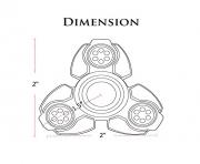 Printable fidget spinner dimension size coloring pages