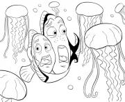 Printable scary nemo and dory from finding nemo coloring pages