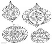 Printable adult christmas holiday ornaments coloring pages