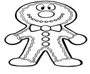 Printable gingman christmas cookie coloring pages