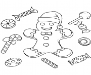 Printable christmas gingerbread coloring pages