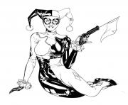 Printable harley quinn by spiderguile coloring pages