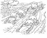 Printable sylvanian familys cars competition coloring pages