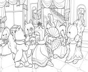 Printable calico critters celebration wedding coloring pages