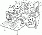 Printable line drawings calico critters coloring pages