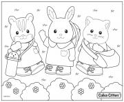 Printable calico critters in the park coloring pages
