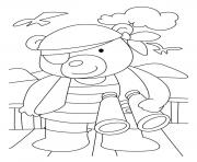 Printable detective bear coloring pages
