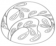 Printable easter egg with floral pattern coloring pages