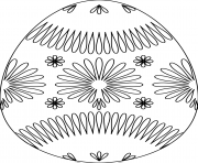 Printable easter egg with flower pattern coloring pages