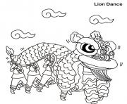 Printable lion dance free chinese new year coloring pages