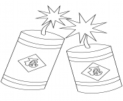 Printable chinese new year firecrackers coloring pages