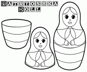 Printable russian dolls 6 coloring pages