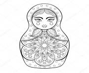 Printable russian dolls 9 coloring pages